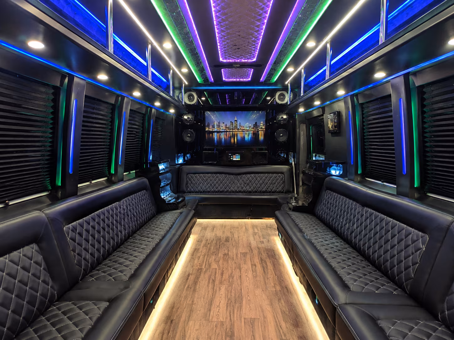 18 Passenger Party Bus Interior