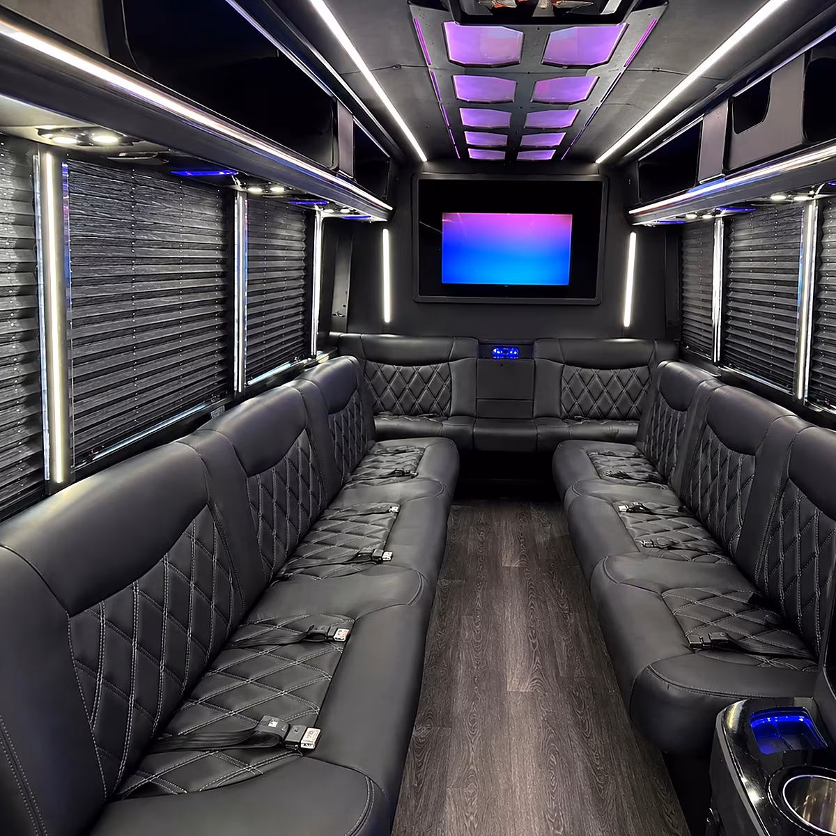 Moreno Valley Bachelor & Bachelorette Transportation party bus interior