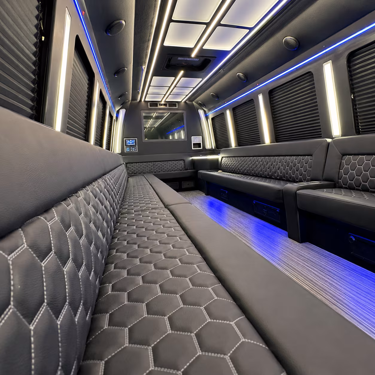 Moreno Valley Birthday, Sweet 16, & Quinceañera Transportation party bus exterior