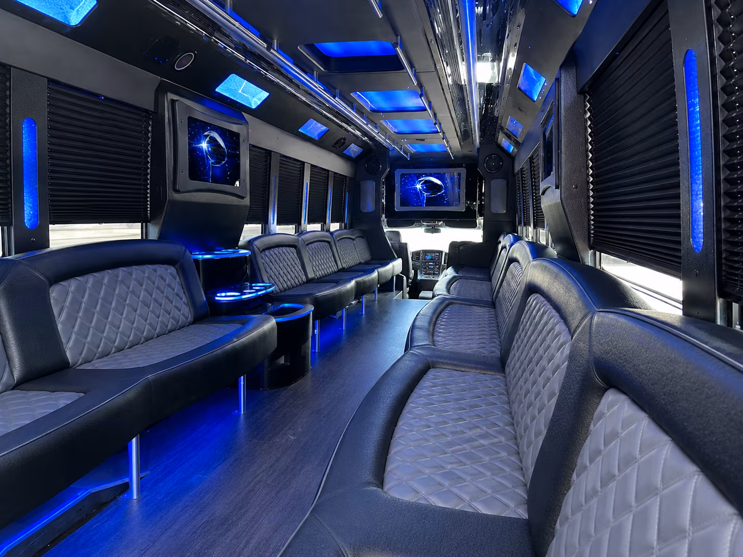 Moreno Valley Private Event Transportation party bus exterior