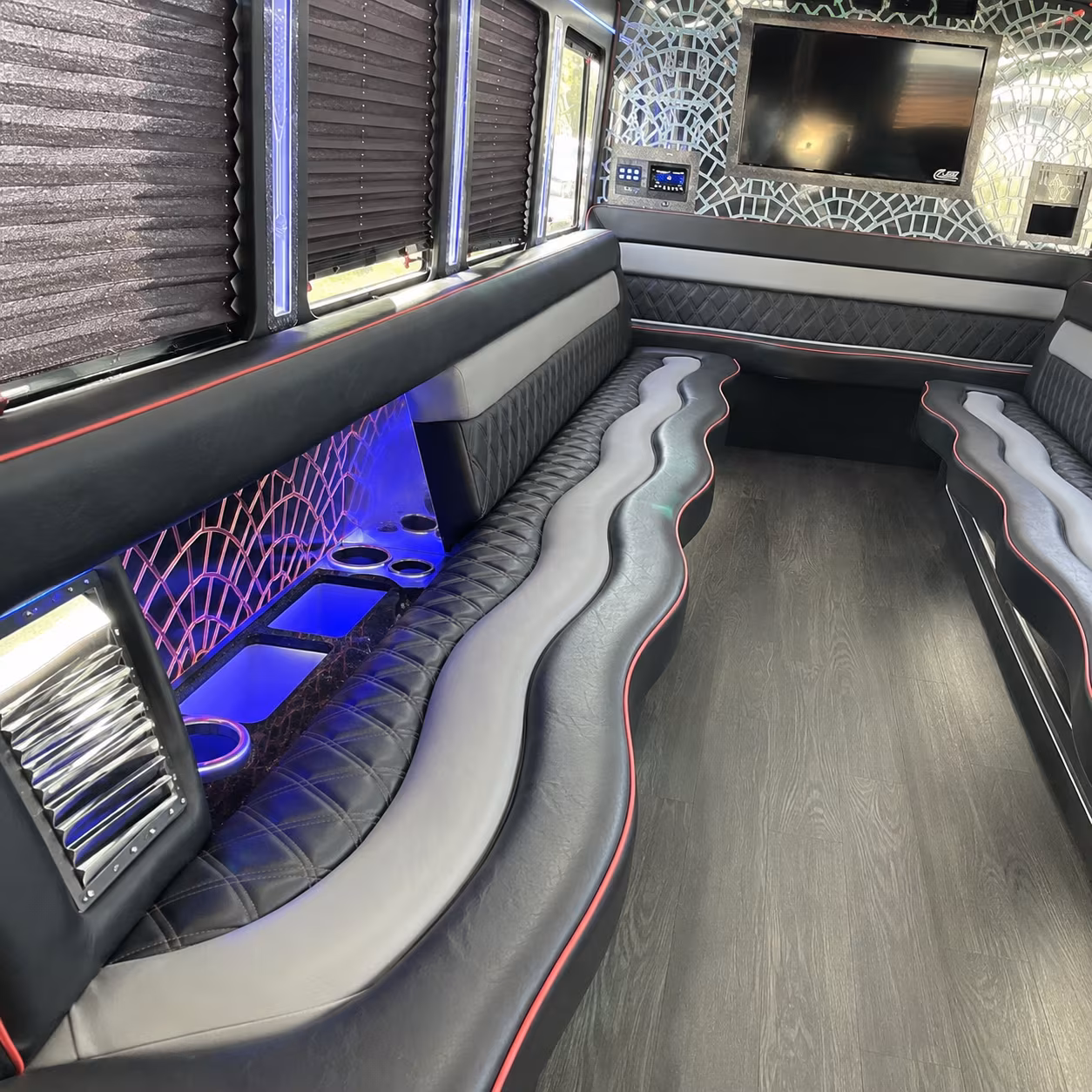 Moreno Valley Private Event Transportation party bus exterior