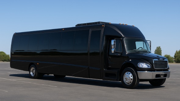 Exterior of Charter Bus Company Corona's 20 Passenger Party Bus in Corona