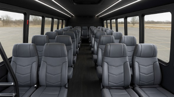 Interior of Charter Bus Company Moreno Valley's 25 Passenger Mini Bus in Moreno Valley