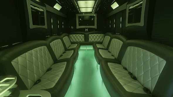 Interior of Charter Bus Company West Covina's 28 Passenger Party Bus in West Covina