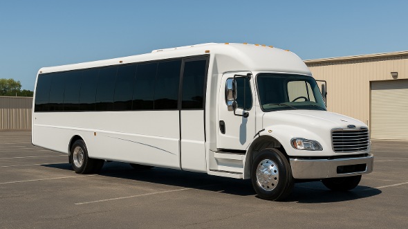 Exterior of Charter Bus Company Pomona's 28 Passenger Party Bus in Pomona