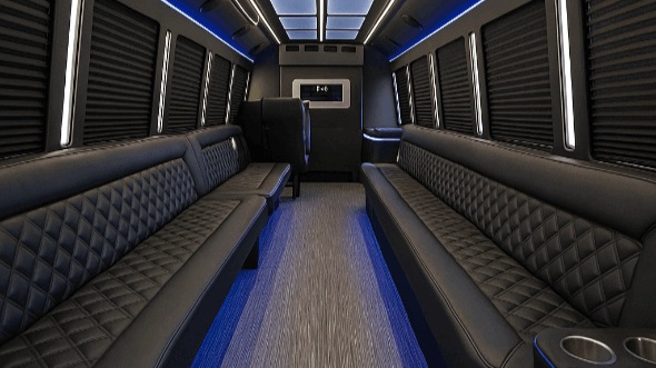 Interior of Moreno Valley Party Bus Company's 30 Passenger Party Bus in Moreno Valley