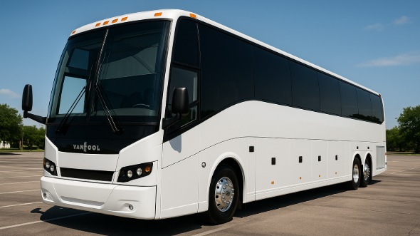Exterior of Charter Bus Company Moreno Valley's 40 Passenger Charter Bus in Moreno Valley