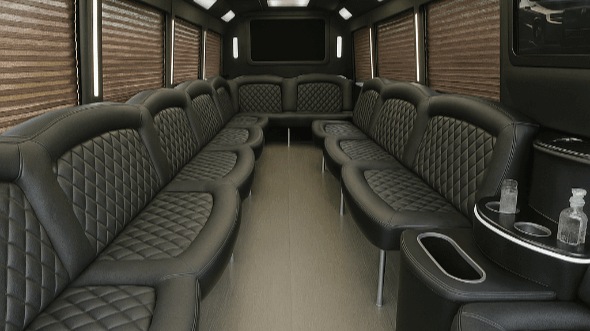 Interior of Charter Bus Company Fontana's 40 Passenger Party Bus in Fontana