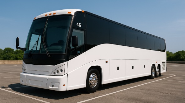 Exterior of Charter Bus Company Riverside's 40 Passenger Party Bus in Riverside