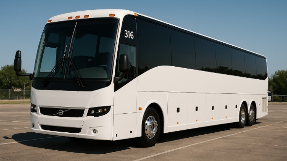 Exterior of Charter Bus Company Moreno Valley's 48 Passenger Charter Bus in Moreno Valley